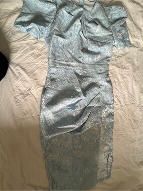 SHEIN Pale Blue Lace Midi Dress